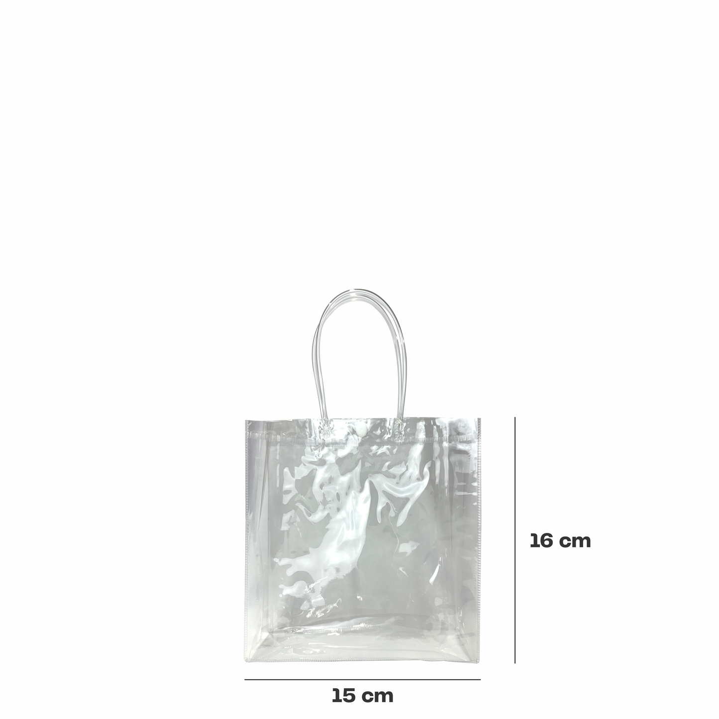 15x16x7 Bolsa Transparente de PVC con agarradera