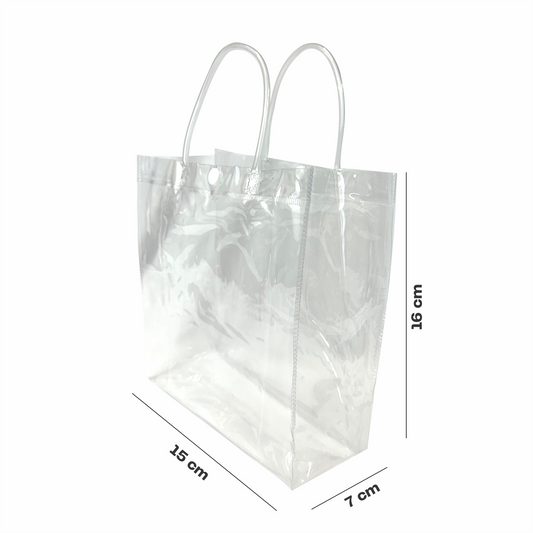 15x16x7 Bolsa Transparente de PVC con agarradera