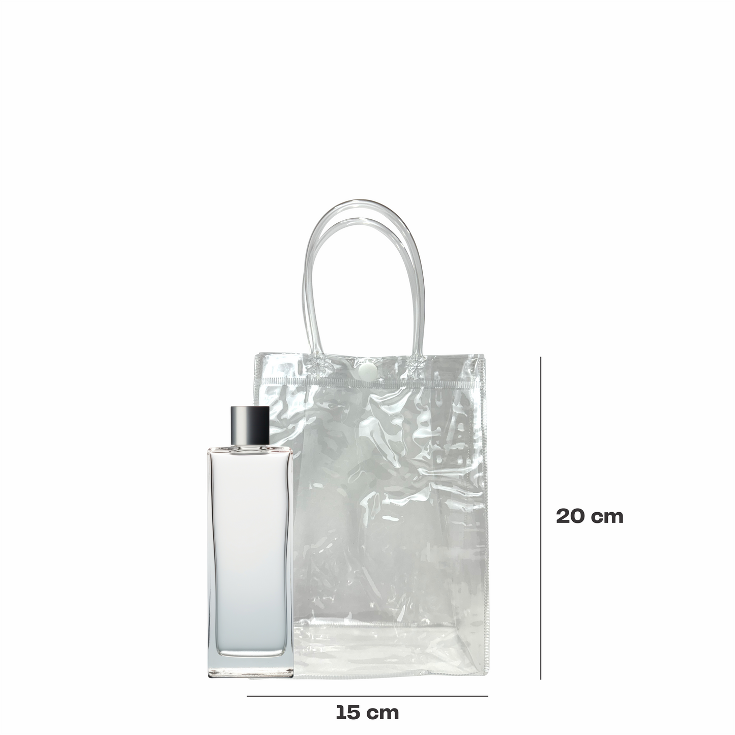 15x20x7 Bolsa Transparente de PVC con agarradera