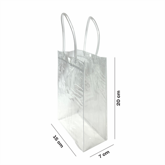 15x20x7 Bolsa Transparente de PVC con agarradera