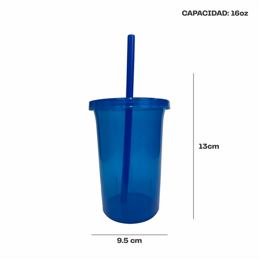 Vaso bachelor 16 oz. azul