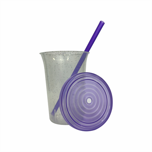Vaso bachelor 16 oz. glitter morado