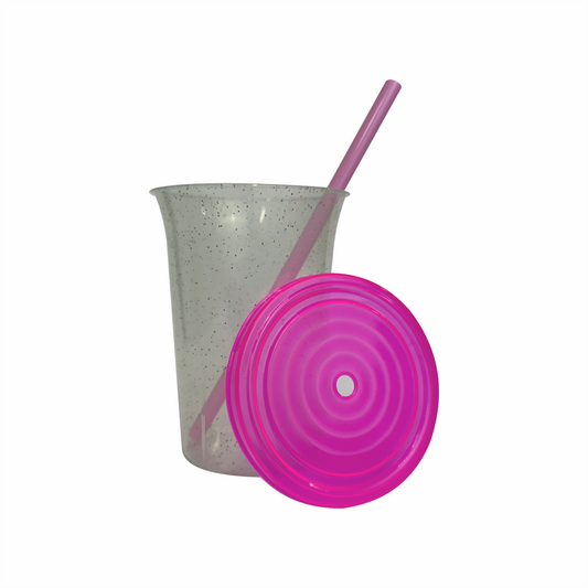 Vaso bachelor 16 oz. glitter rosa