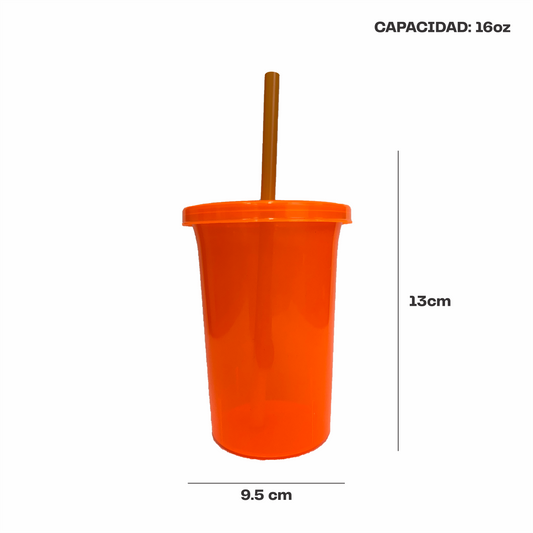 Vaso bachelor 16 oz. naranja