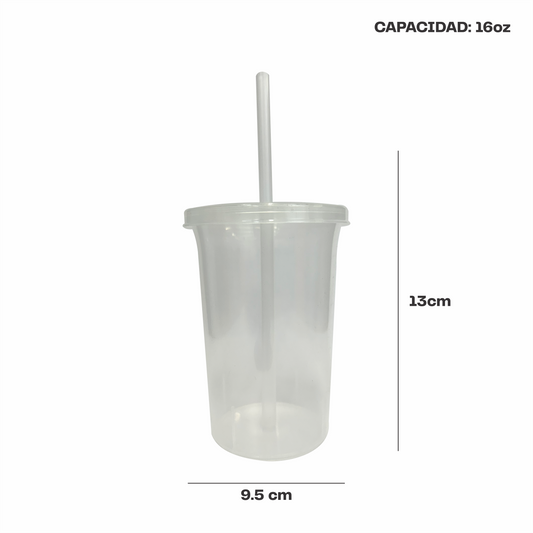 Vaso bachelor 16 oz. transparente