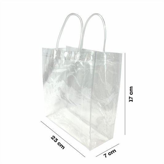 17x23x7 Bolsa Transparente de PVC con agarradera