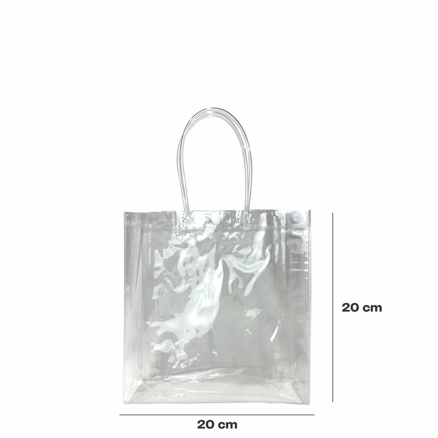 20x20x8 Bolsa Transparente de PVC con agarradera