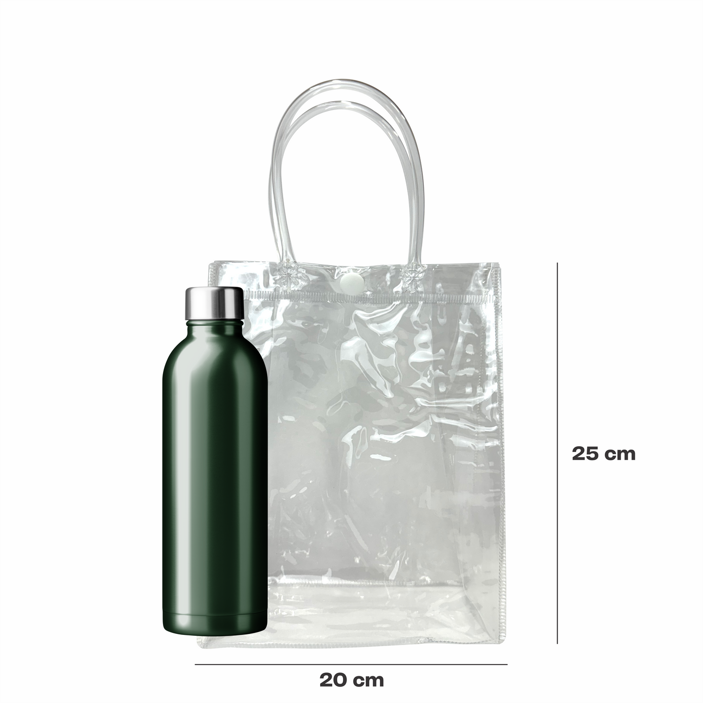20x25x8 Bolsa Transparente de PVC con agarradera