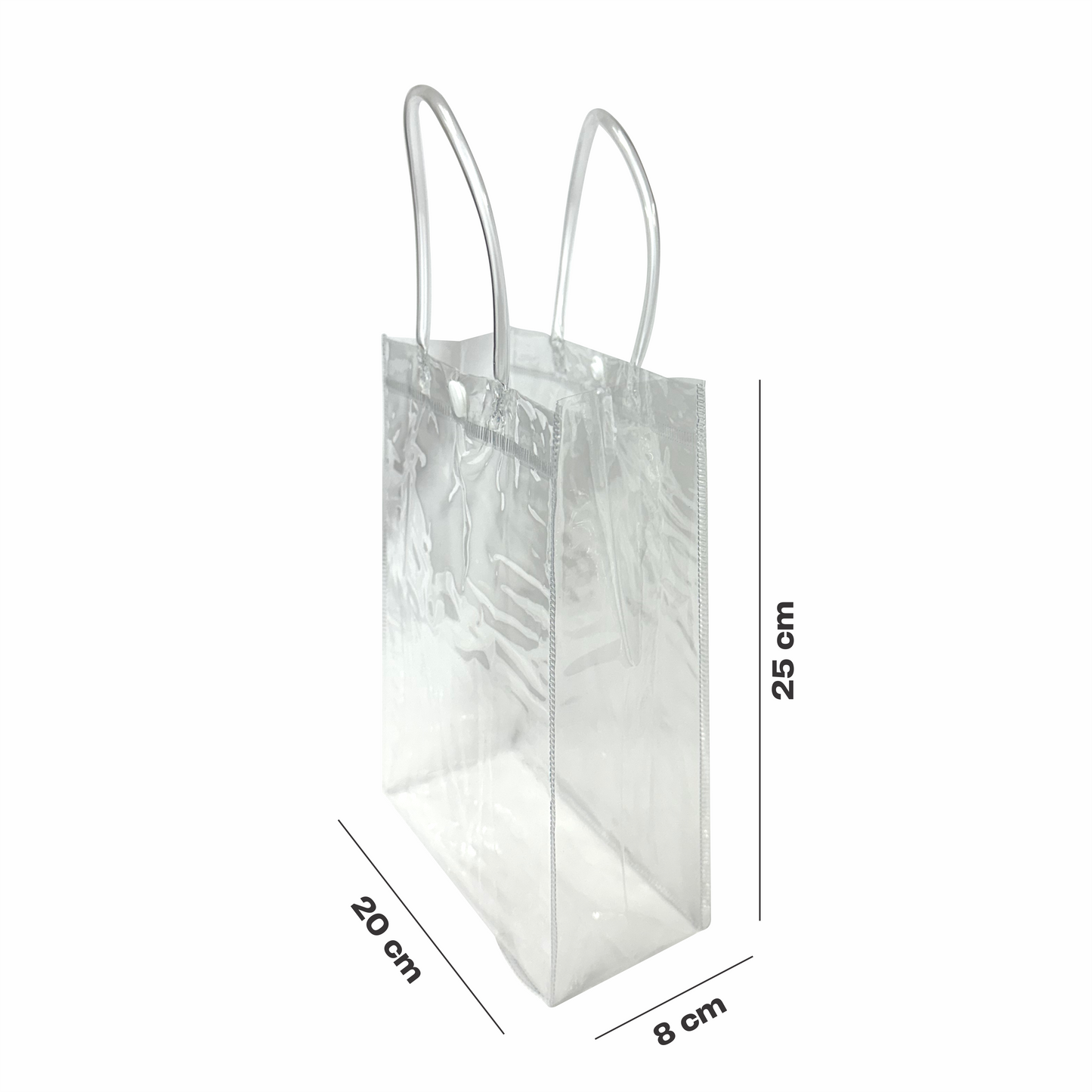 20x25x8 Bolsa Transparente de PVC con agarradera