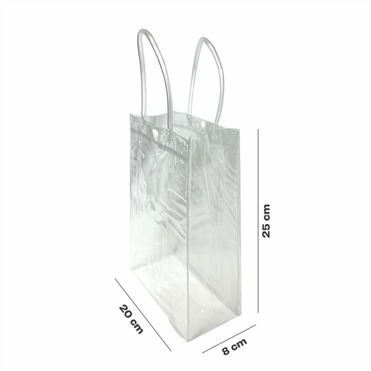 20x25x8 Bolsa Transparente de PVC con agarradera