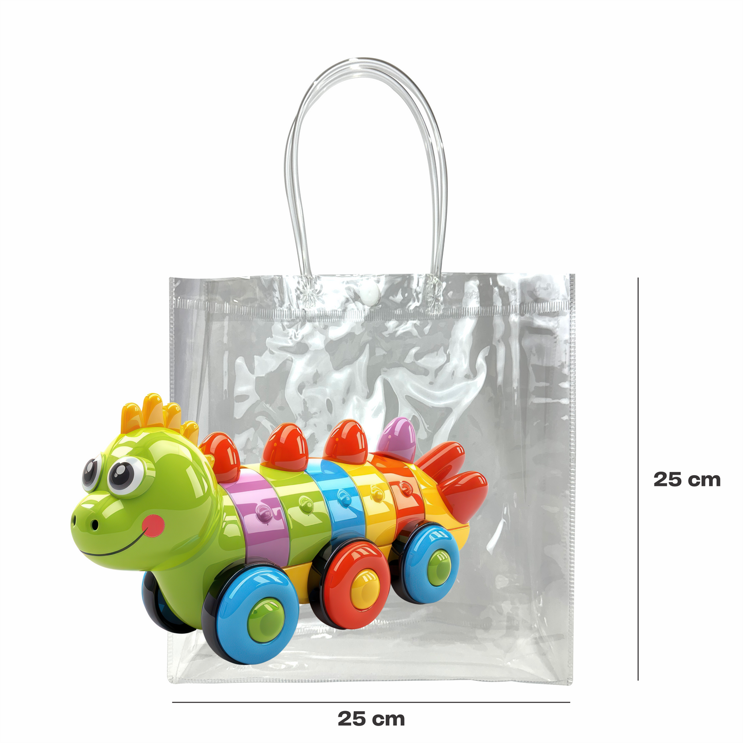 25x25x8 Bolsa Transparente de PVC con agarradera