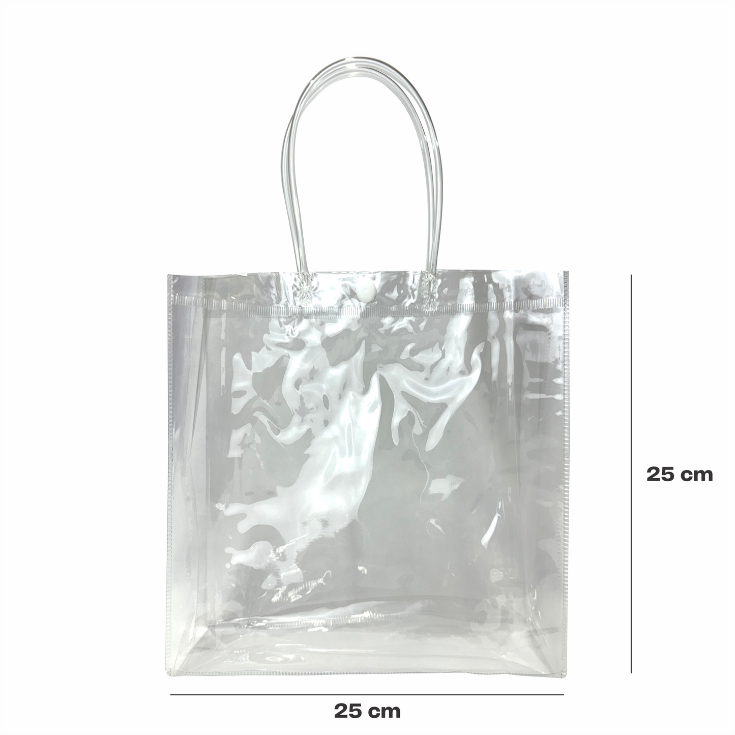 25x25x8 Bolsa Transparente de PVC con agarradera