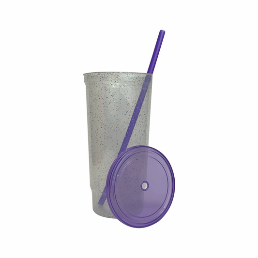 Vaso bachelor 32 oz. morado glitter