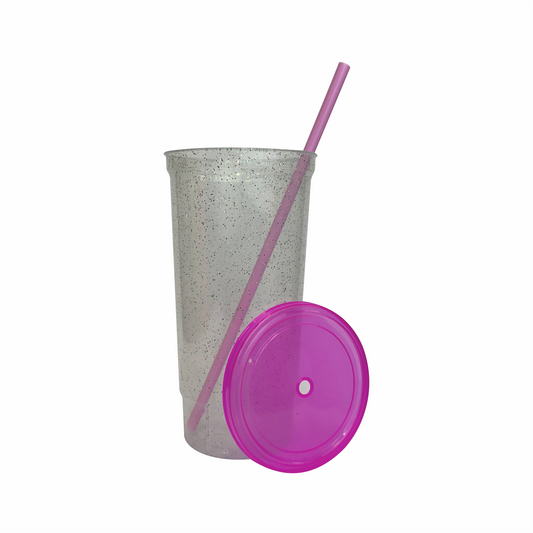 Vaso bachelor 32 oz. rosa glitter