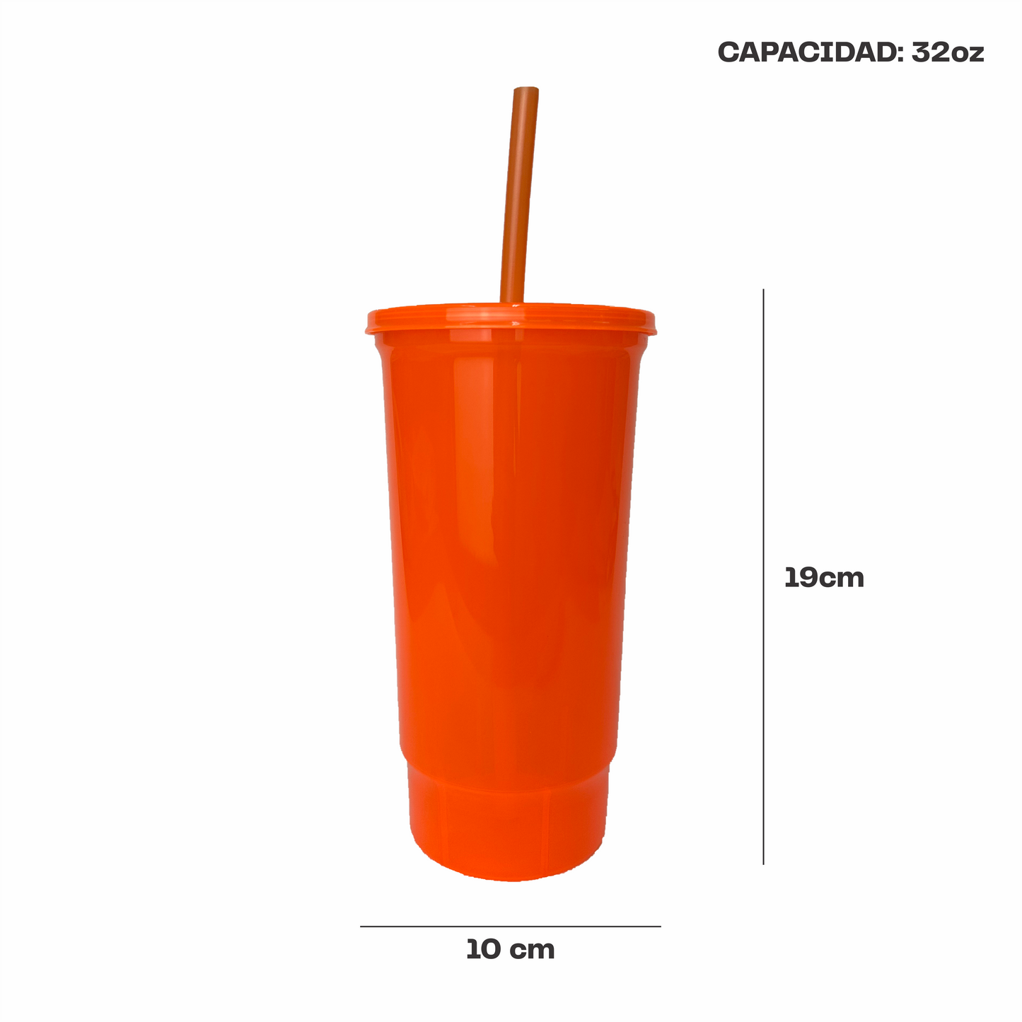 Vaso bachelor 32 oz. naranja neon