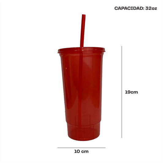 Vaso bachelor 32 oz. rojo