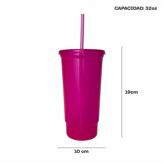 Vaso bachelor 32 oz. rosa