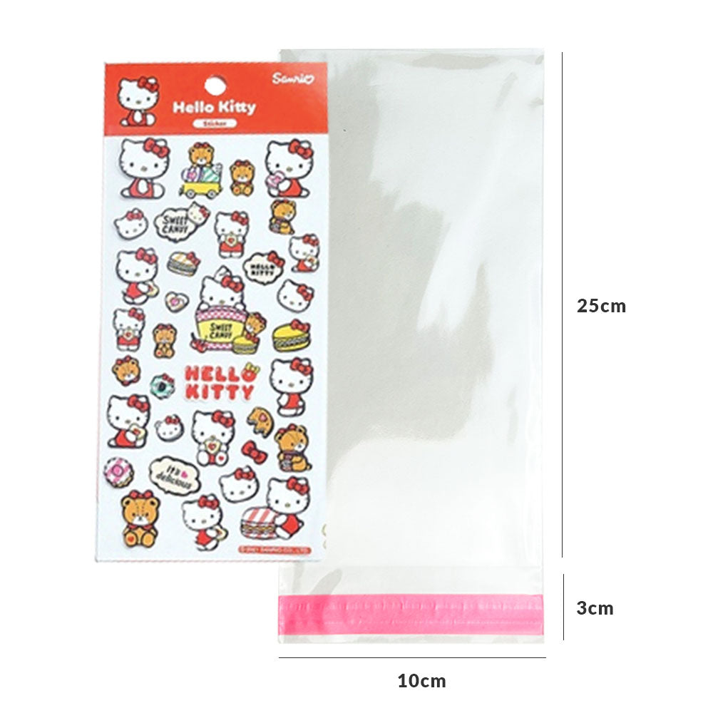 10x25+3cm Bolsa de celofan con adhesivo