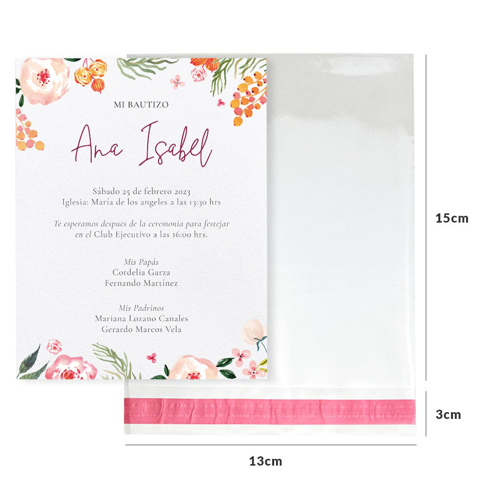 13x15+3cm Bolsa de celofan con adhesivo