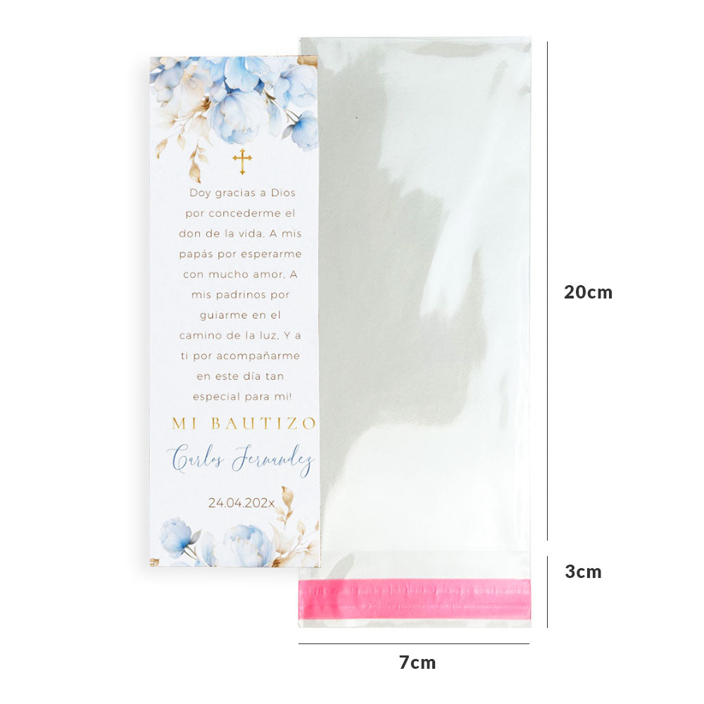 7x20+3cm Bolsa de celofan con adhesivo