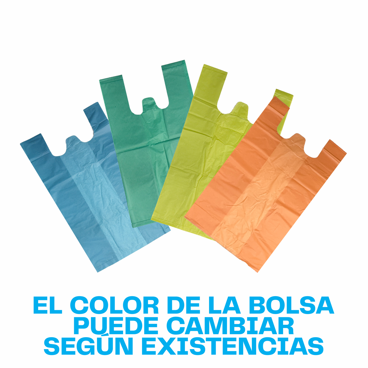 25x50cm Bolsa de camiseta color Biodegradable Mediana