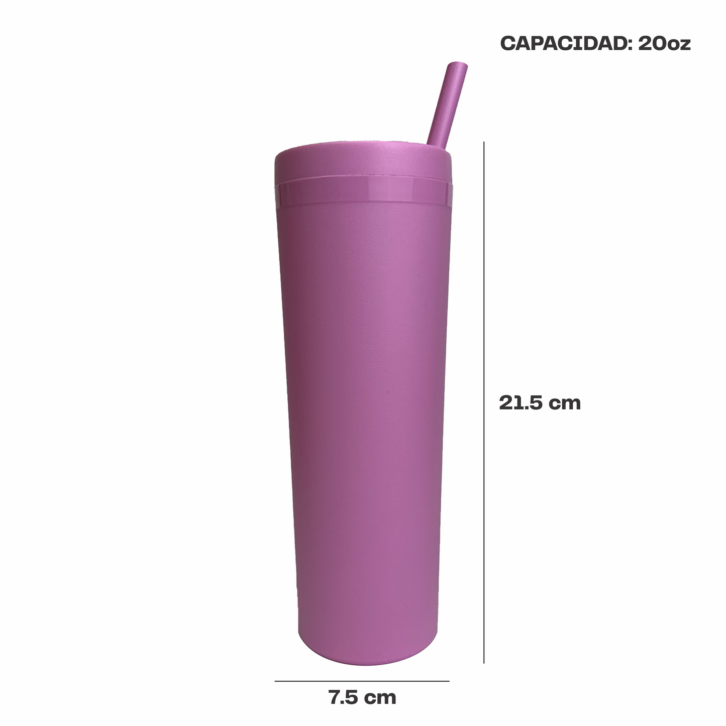 Vaso crush 20 oz. rosa pastel