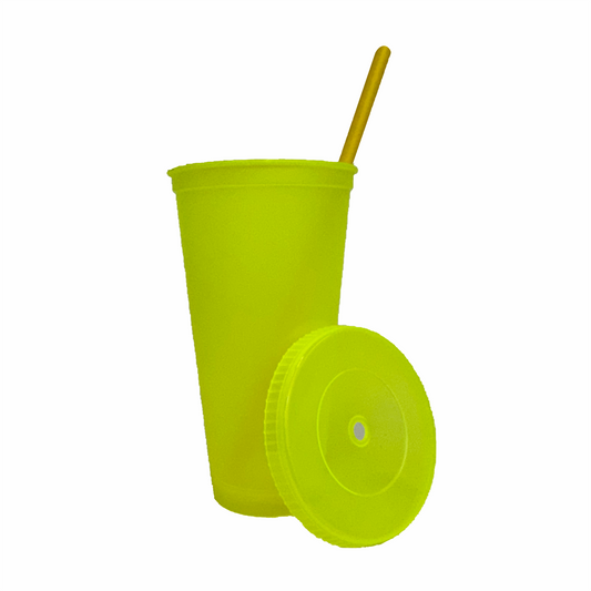 Vaso liberty 24 oz. amarillo neon