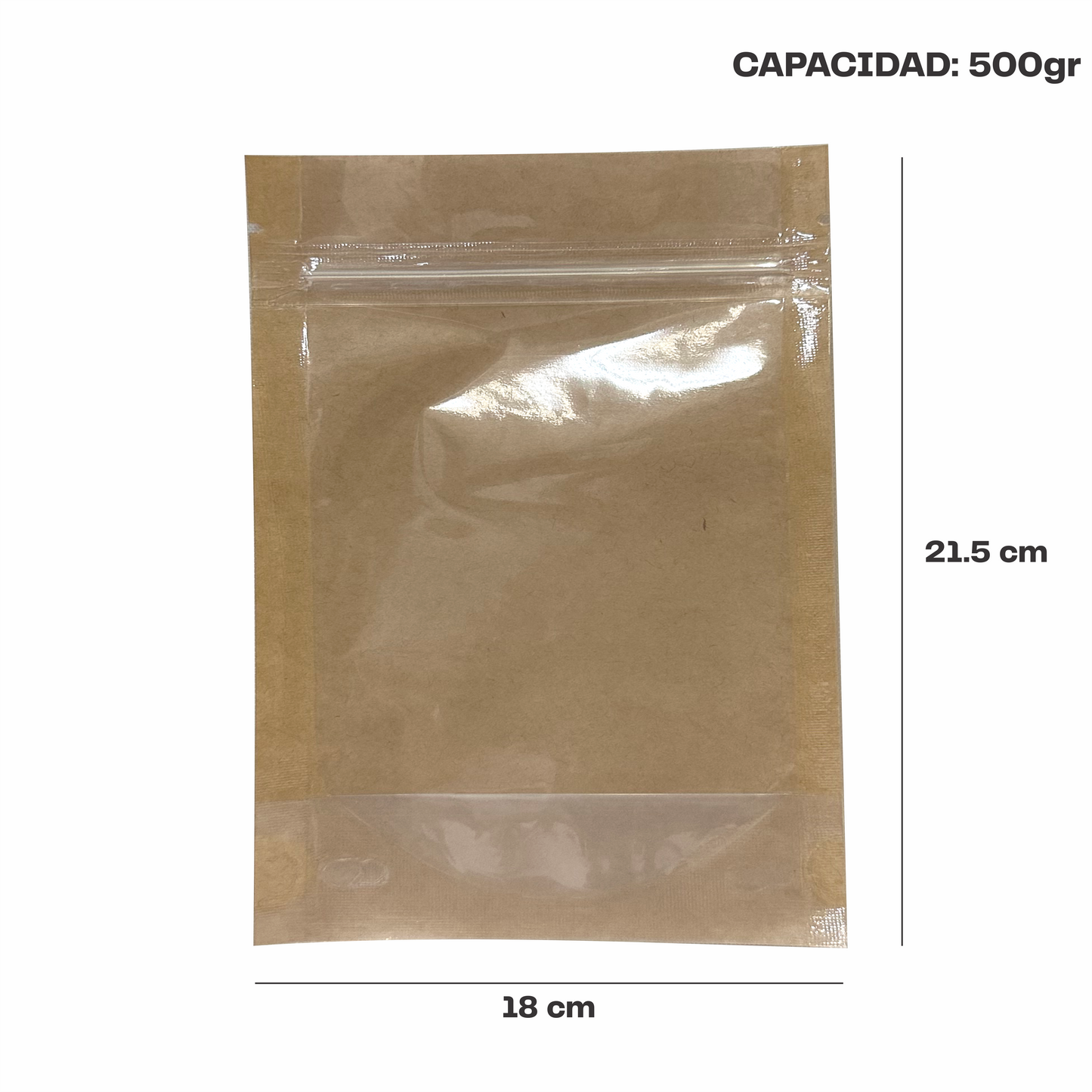 Mediana Kraft con Transparente (18x21.5x9)