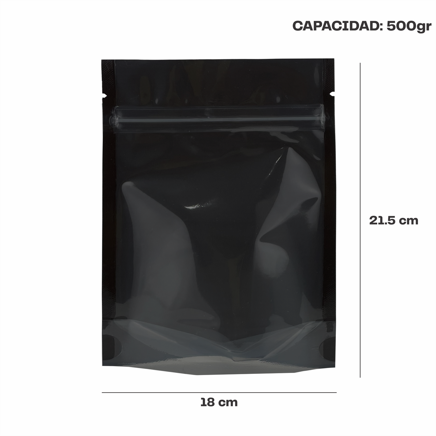Mediana Negro con Transparente (18x21.5x9)
