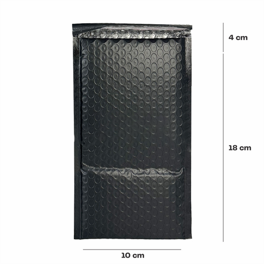 10x18+4cm Sobre burbuja negro