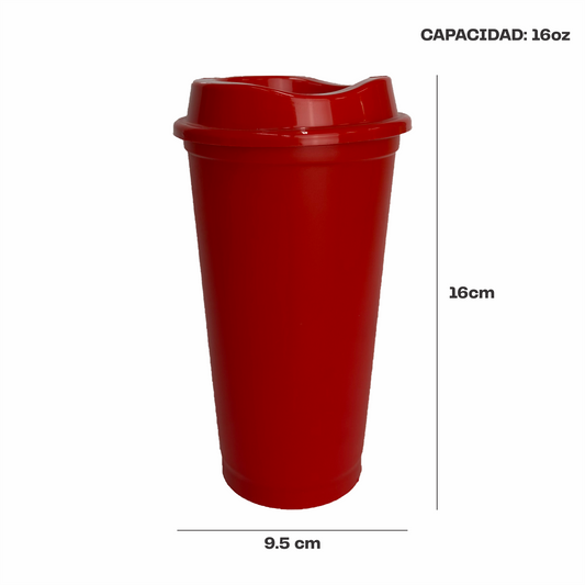 Termo para cafe 16 oz color rojo
