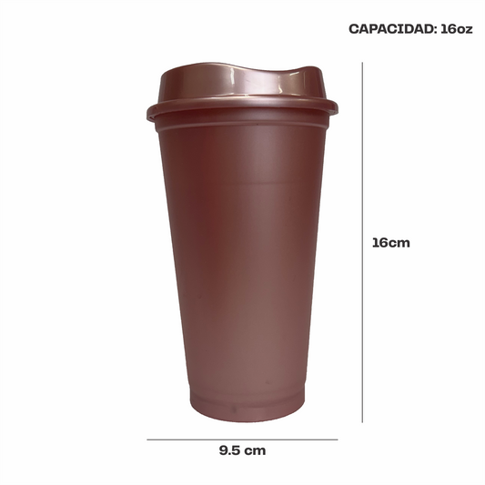 Termo para cafe 16 oz color rose gold