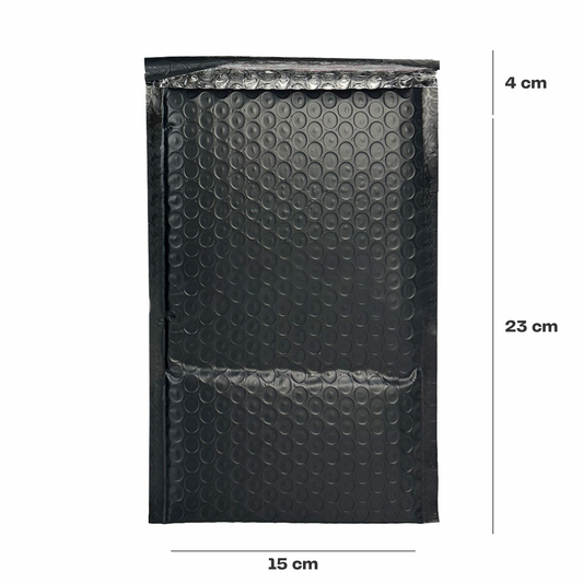 15x23+4cm Sobre burbuja negro