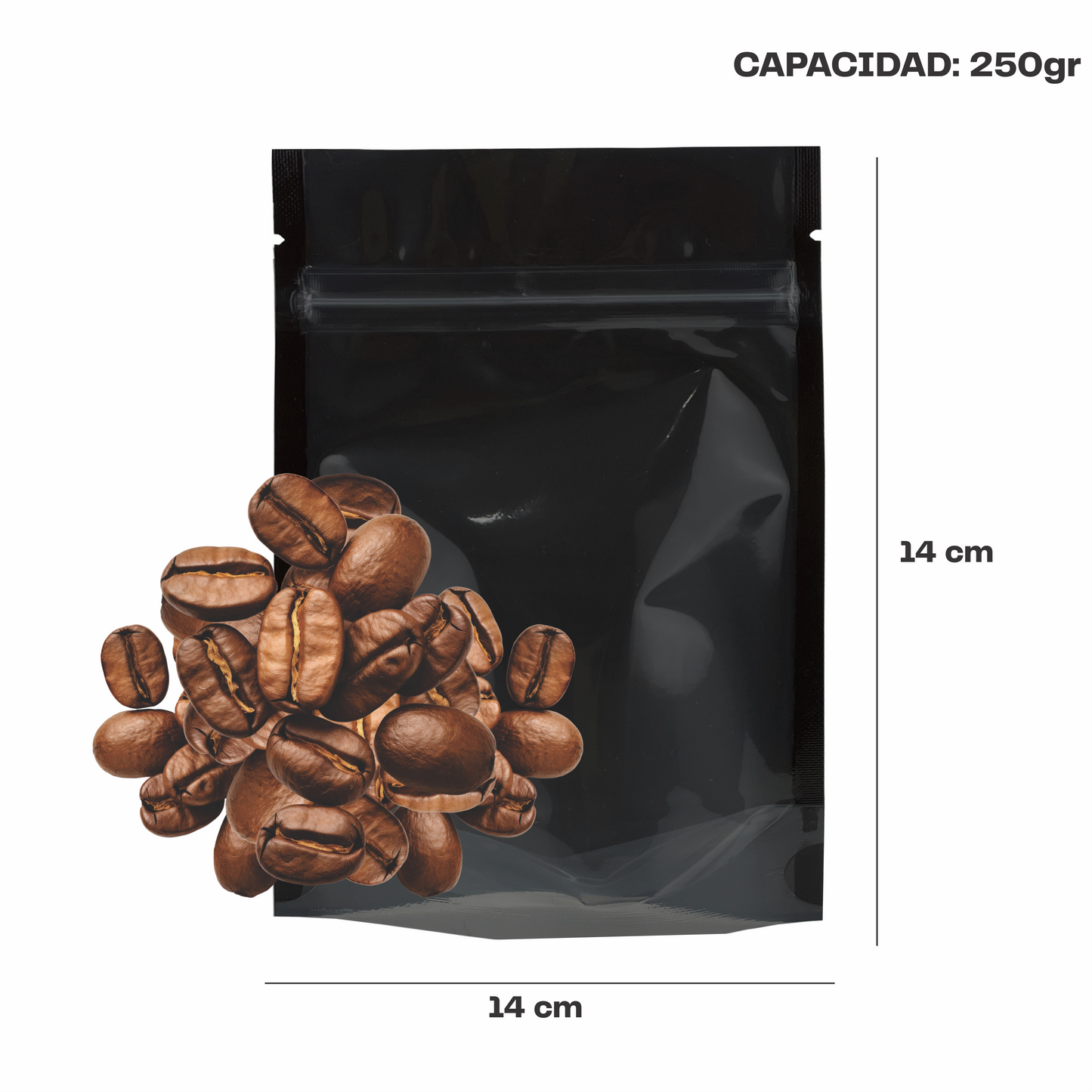 Chica Negro con Transparente (14x16x7.75)