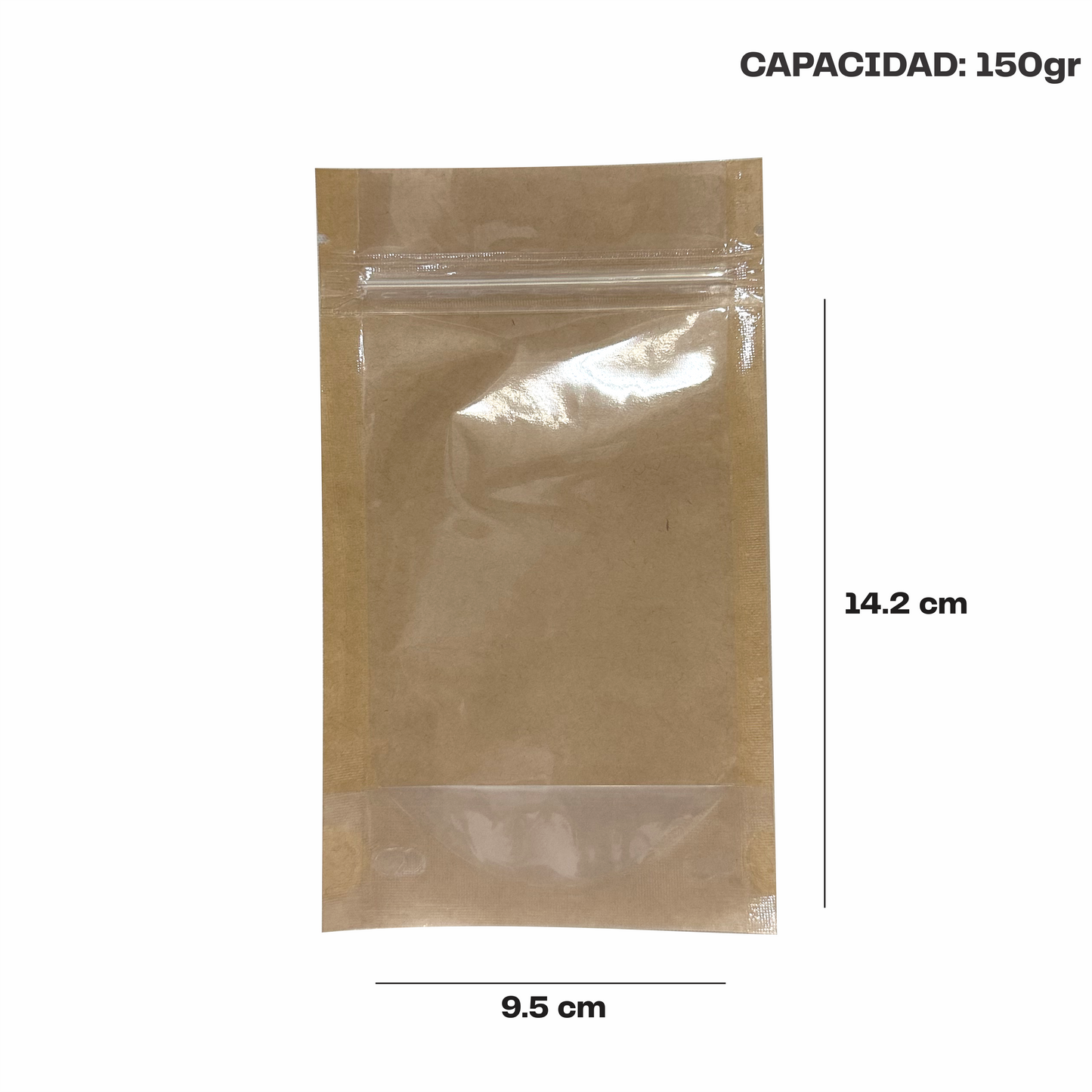 Mini Kraft con Transparente (9.5x14.2x6.35)