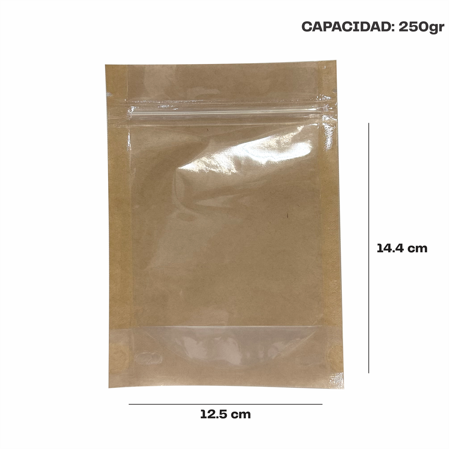 Chica Kraft con Transparente (12.5x14.4x7.75)