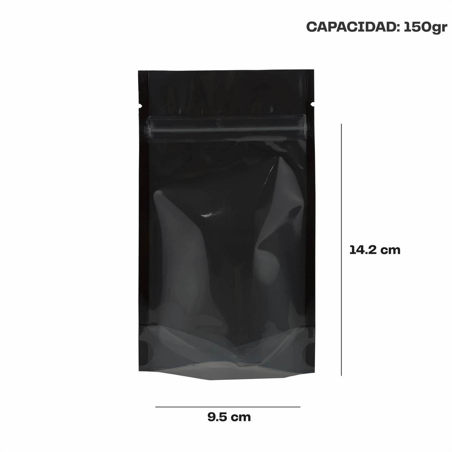 Mini Negro con Transparente (9.5x14.2x6.35)