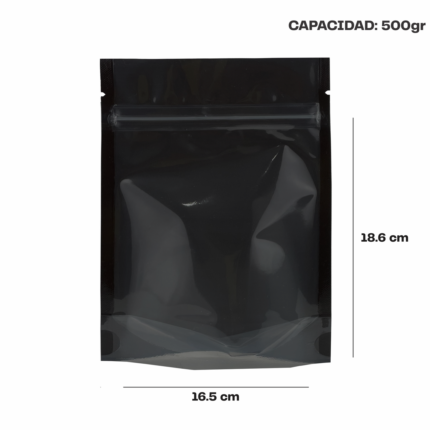 Mediana Negro con Transparente (16.5x18.6X9)