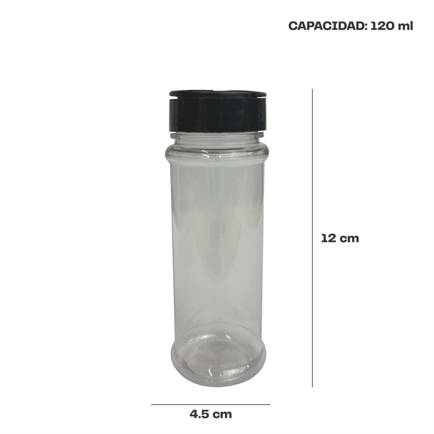 Bote especiero 120ml tapa negra