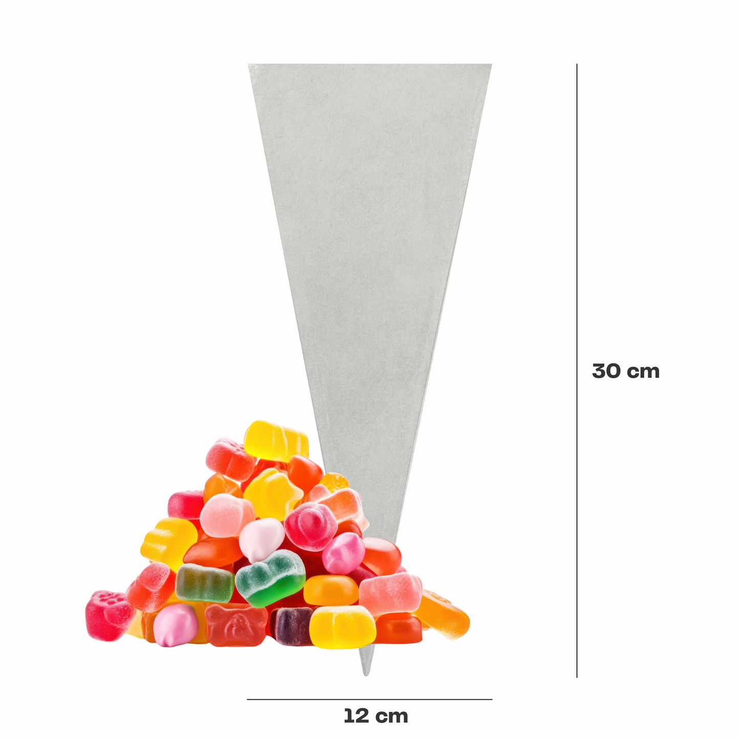 12x30 Bolsa celofan cono