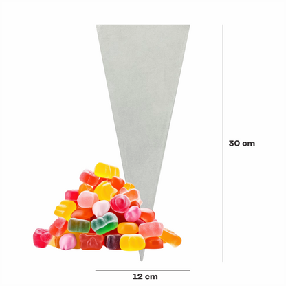 12x30 Bolsa celofan cono