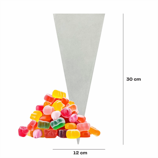 12x30 Bolsa celofan cono