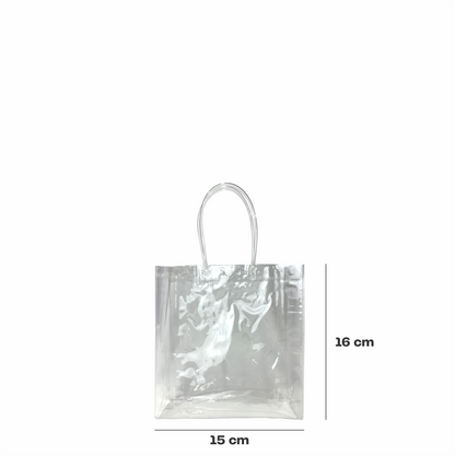 15x16x7 Bolsa Transparente de PVC con agarradera
