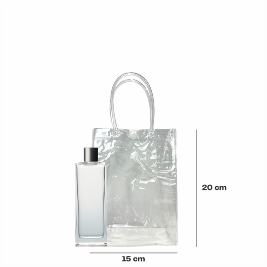 15x20x7 Bolsa Transparente de PVC con agarradera