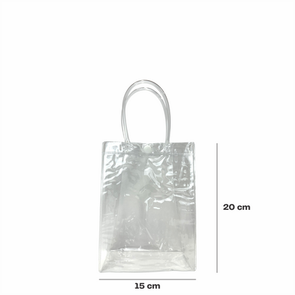15x20x7 Bolsa Transparente de PVC con agarradera