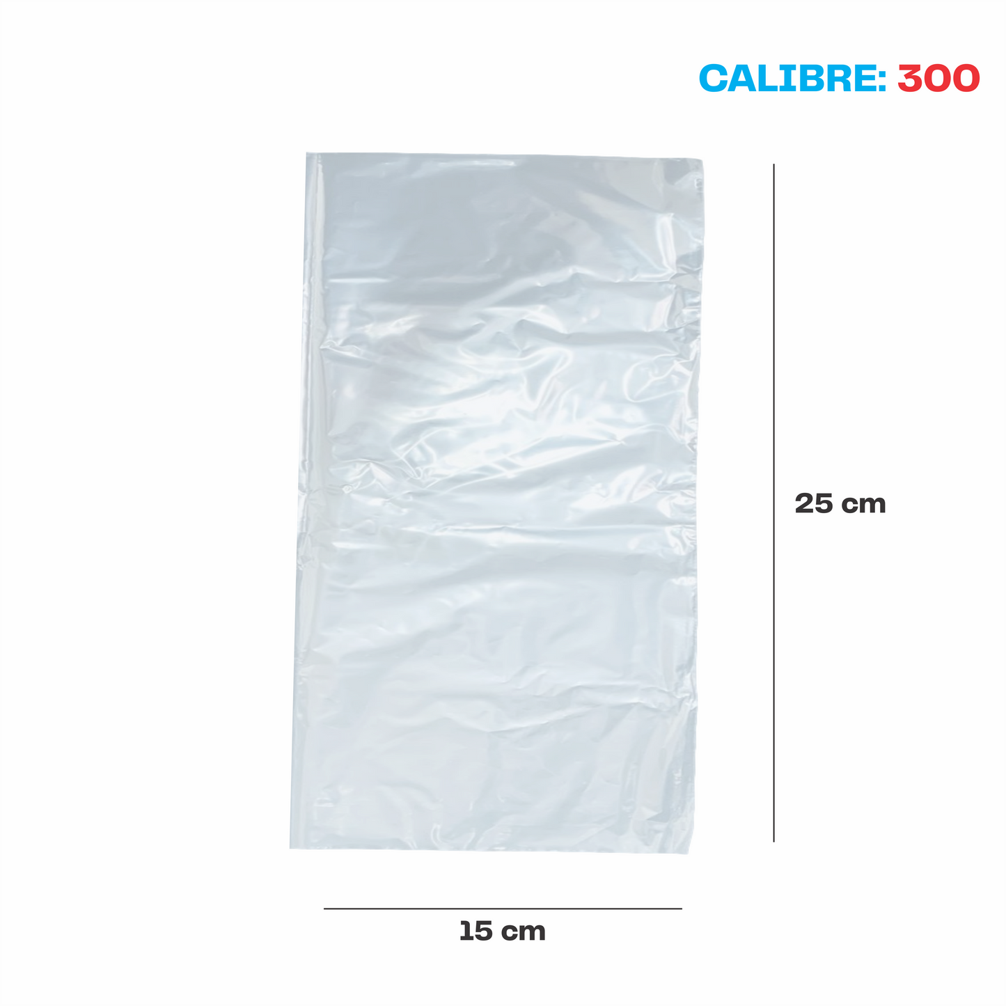 15 x 25 Bolsa transparente Cal. 300