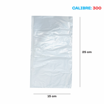 15 x 25 Bolsa transparente Cal. 300