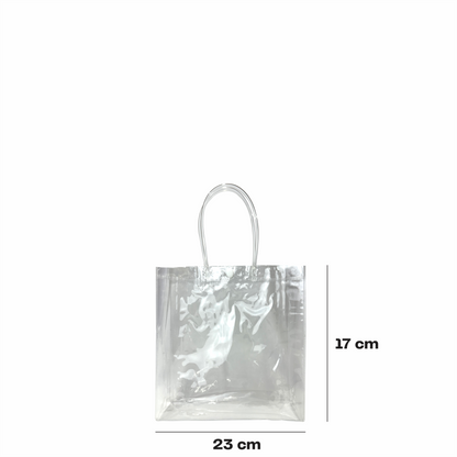 17x23x7 Bolsa Transparente de PVC con agarradera