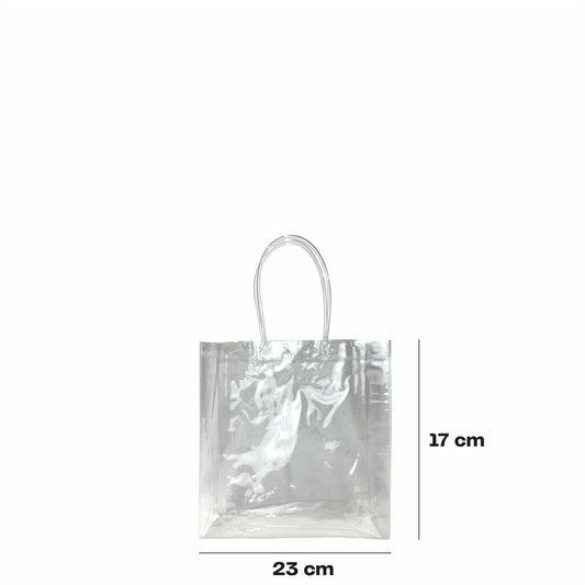 17x23x7 Bolsa Transparente de PVC con agarradera