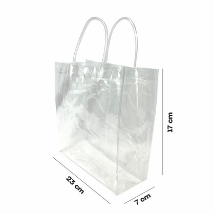 17x23x7 Bolsa Transparente de PVC con agarradera